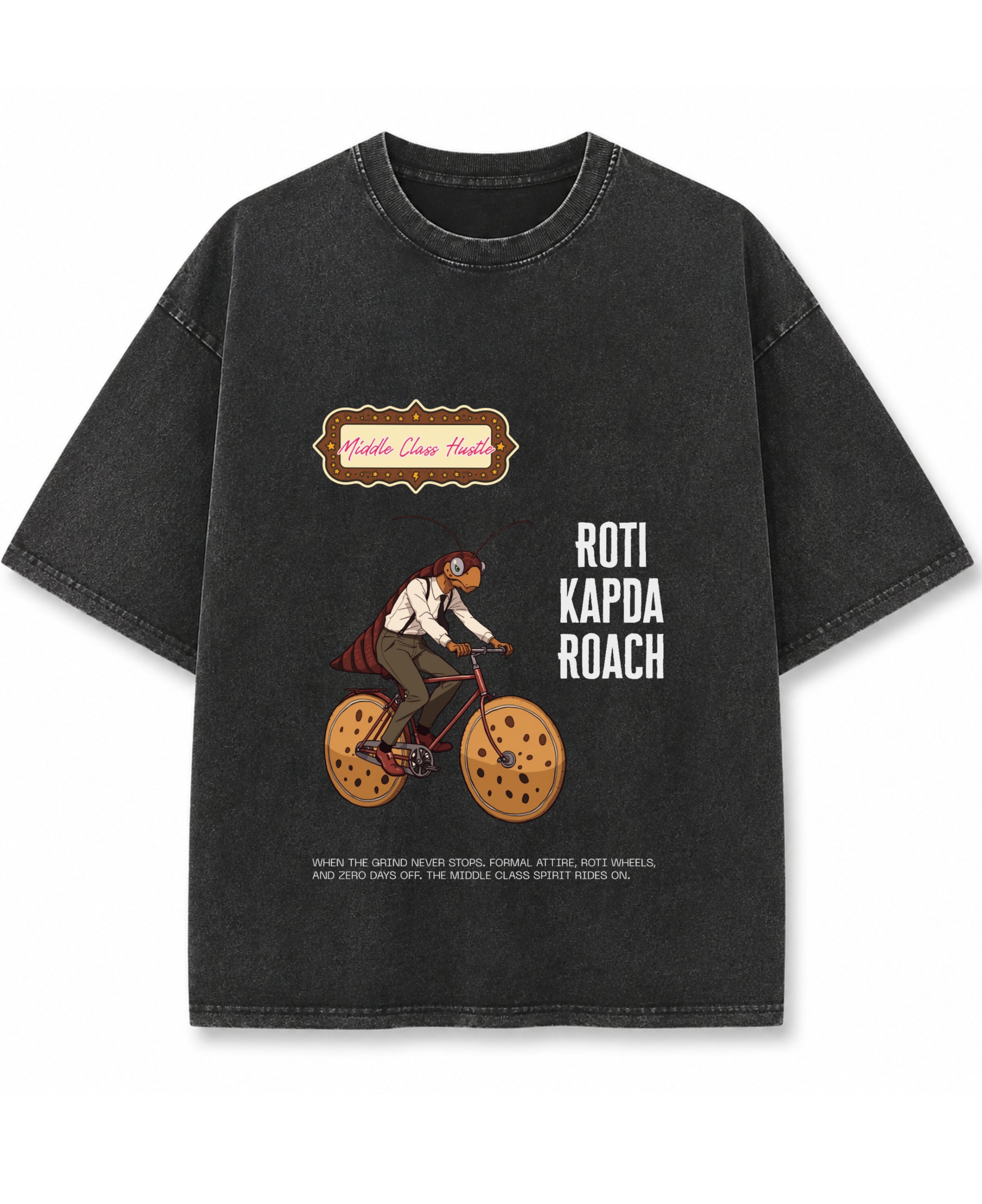 Vintage Fade Wash Oversized T-shirt Front Design