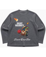 Acidwash waffle knit oversized full-sleeve Front Design