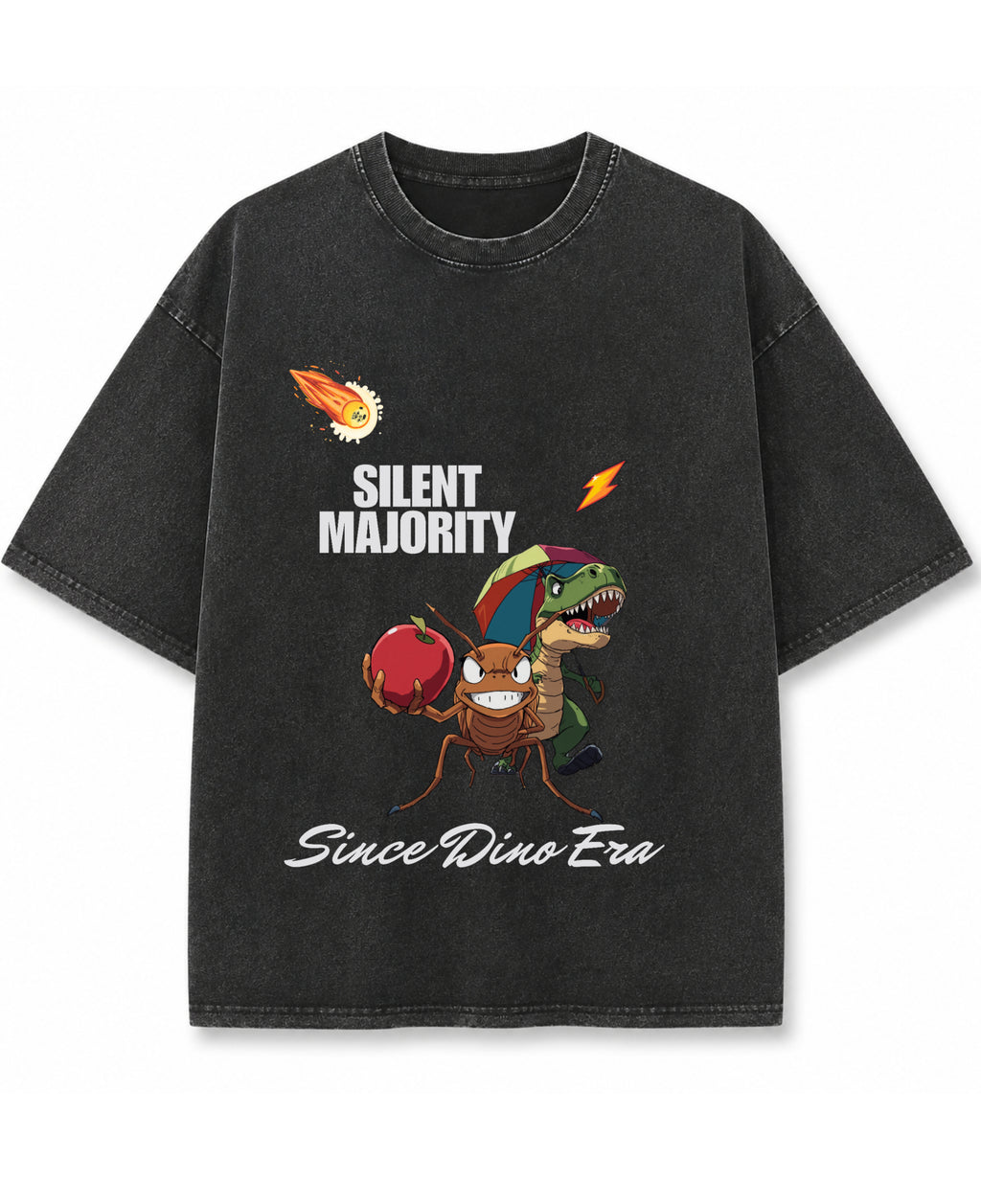 Vintage Fade Wash Oversized T-shirt Front Design