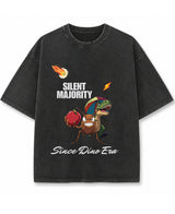 Cockroach Anime - SILENT MAJORITY. (Vintage Fade Wash Oversized T-shirt Front Design)