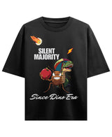 Cockroach Anime - SILENT MAJORITY. (Black Oversized T-shirt Front Design)