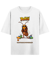 Cockroach Anime - Spray Today, See Us Tomorrow! (White Oversized T-shirt Front Design)