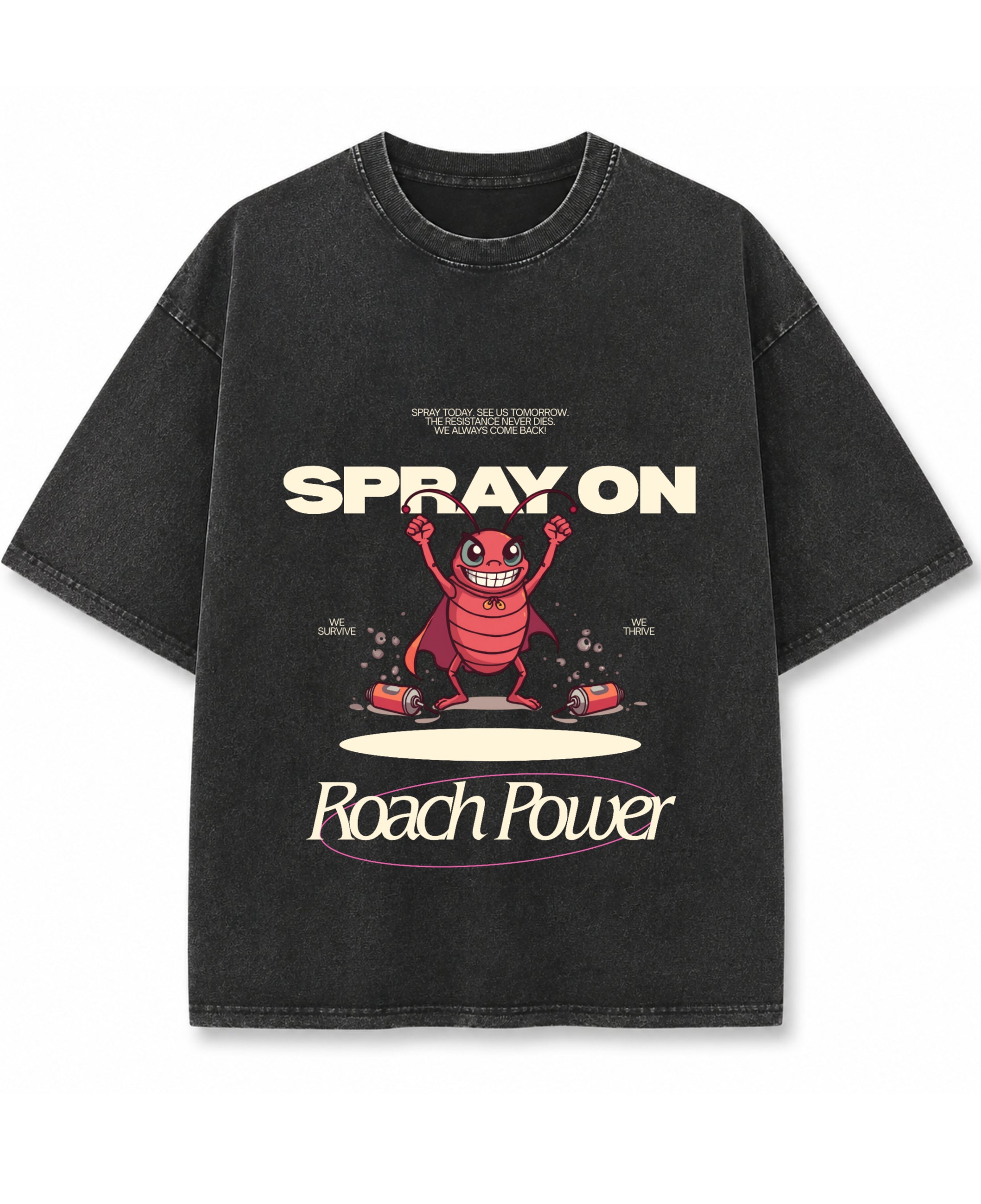 Vintage Fade Wash Oversized T-shirt Front Design