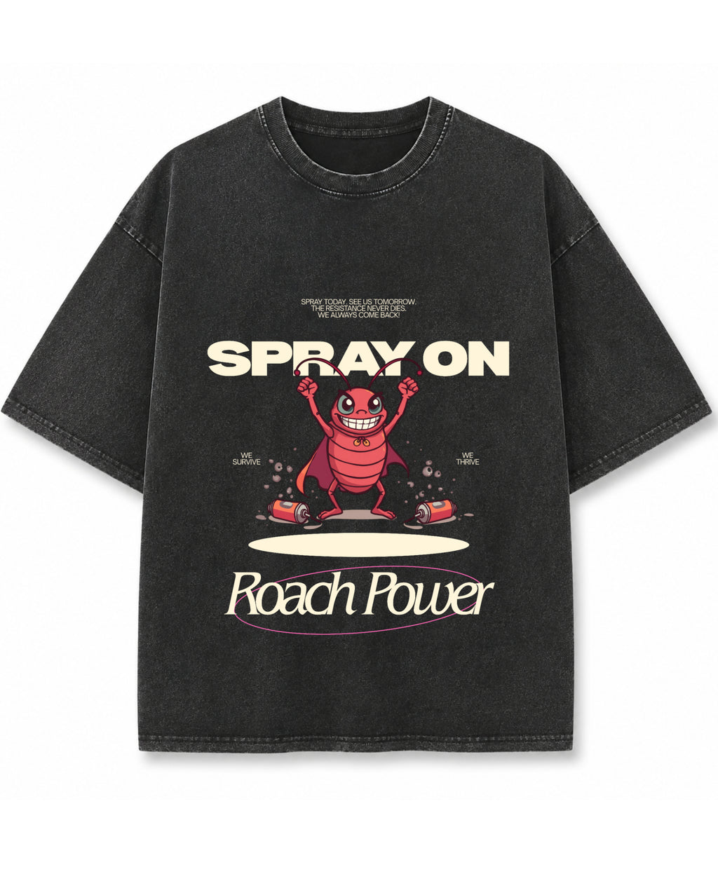 Vintage Fade Wash Oversized T-shirt Front Design