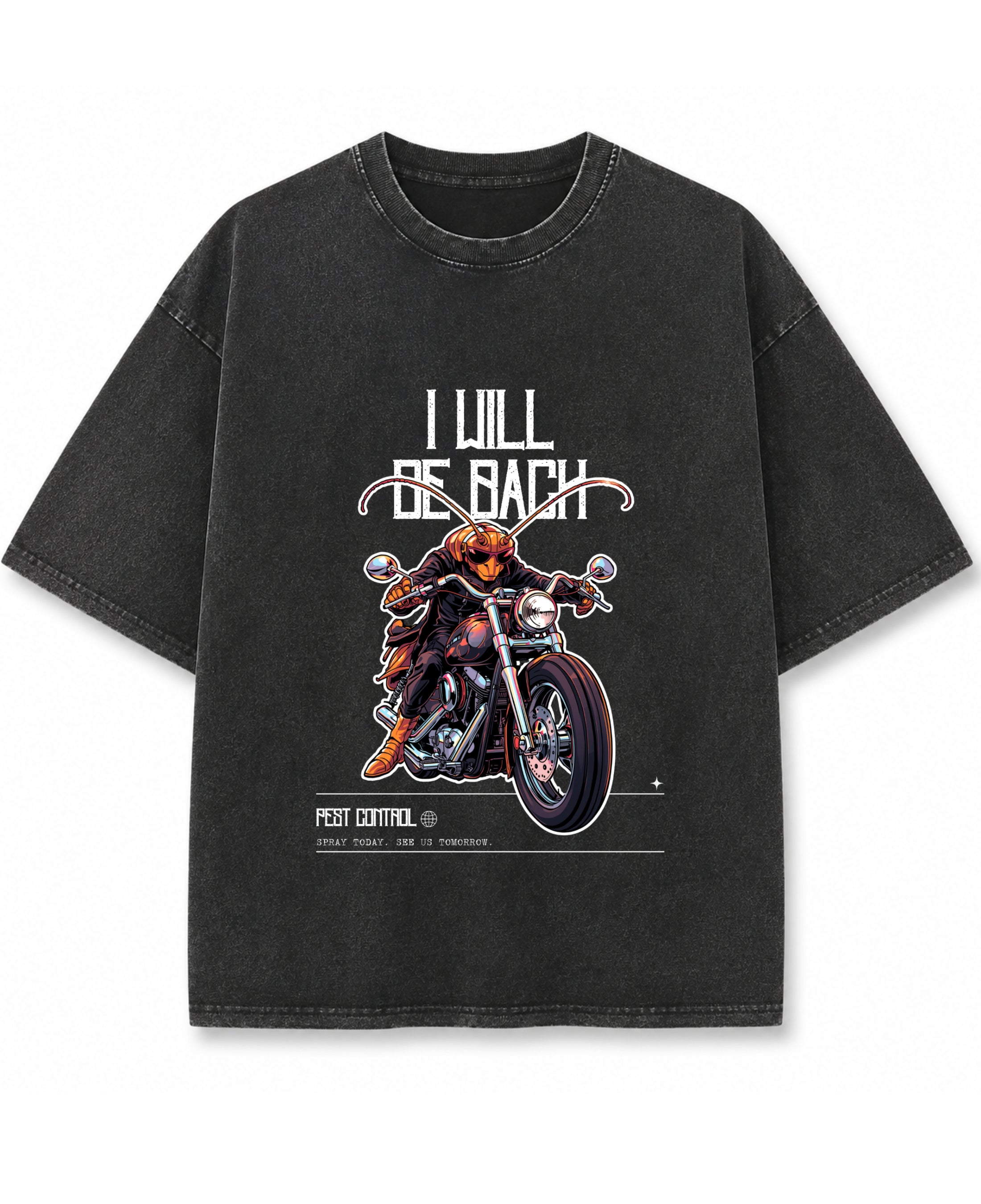 Vintage Fade Wash Oversized T-shirt Front Design