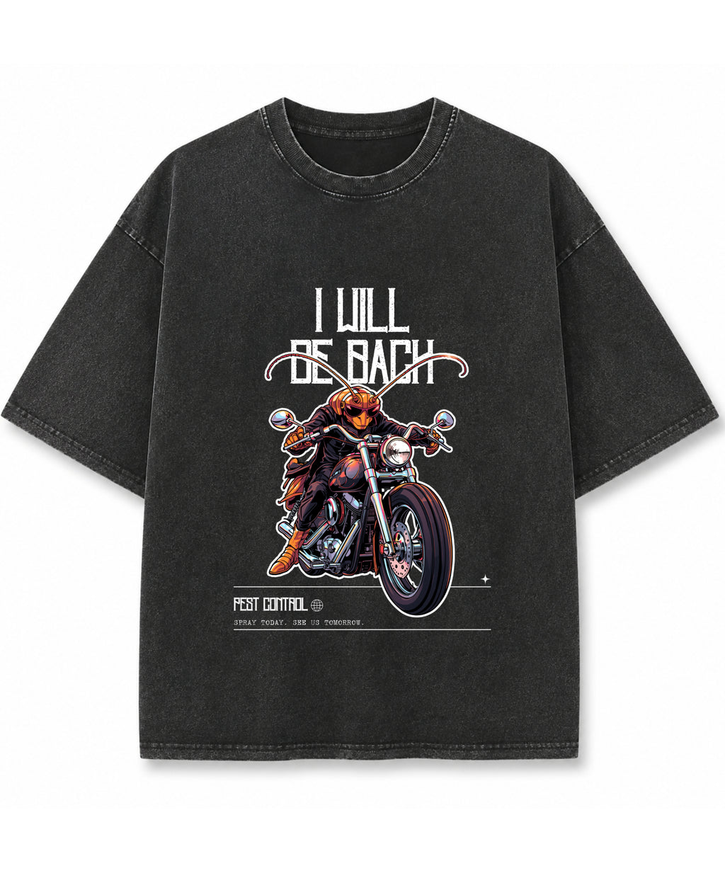 Vintage Fade Wash Oversized T-shirt Front Design