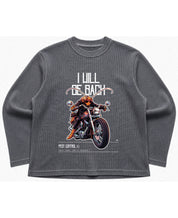 Acidwash waffle knit oversized full-sleeve Front Design