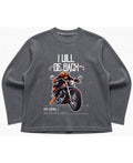 Acidwash waffle knit oversized full-sleeve Front Design