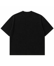 Black waffle boxy fit Front Design