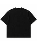 Black waffle boxy fit Front Design