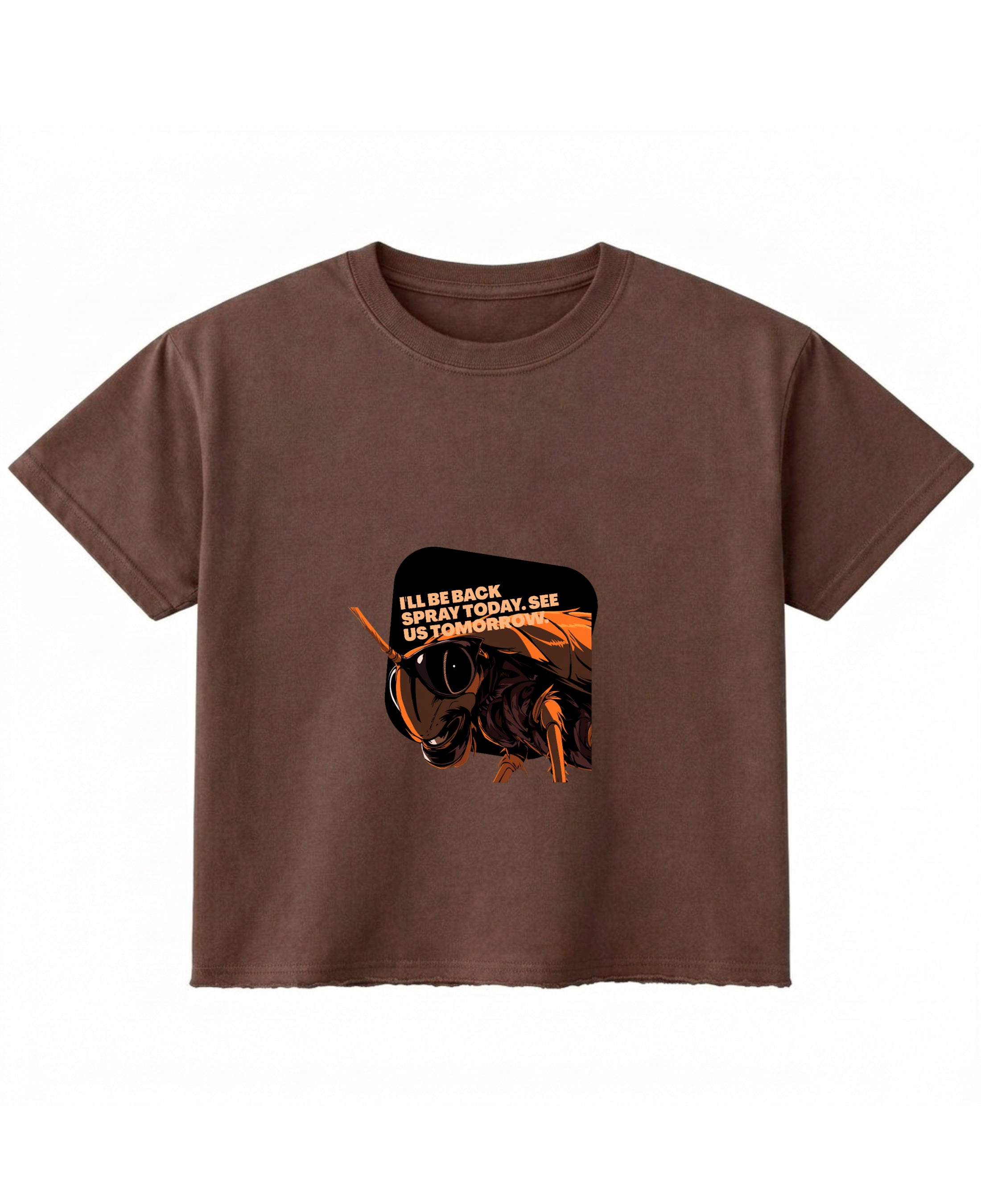 Brown Boxy Fit T-shirt Front Design
