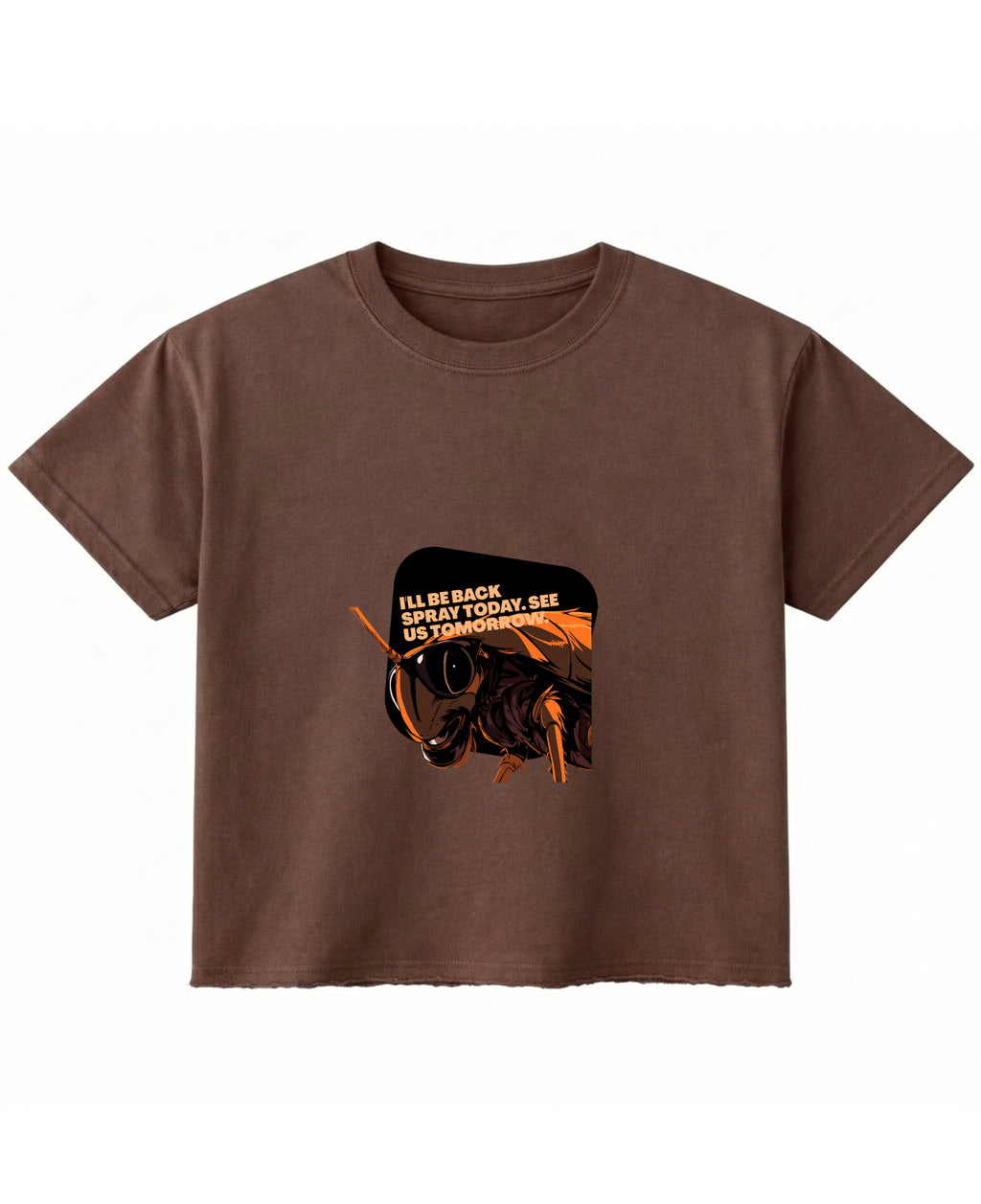 Brown Boxy Fit T-shirt Front Design