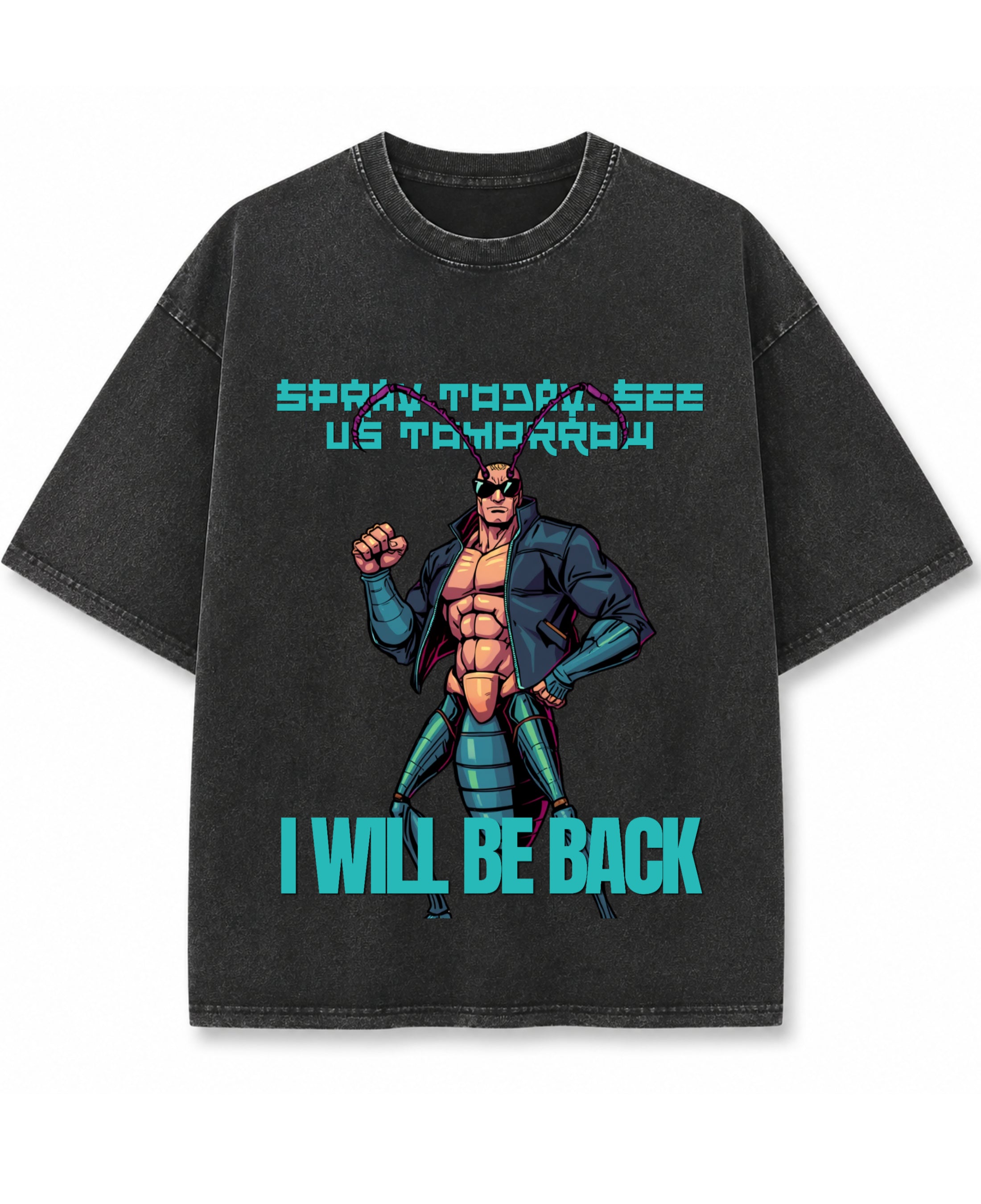 Vintage Fade Wash Oversized T-shirt Front Design