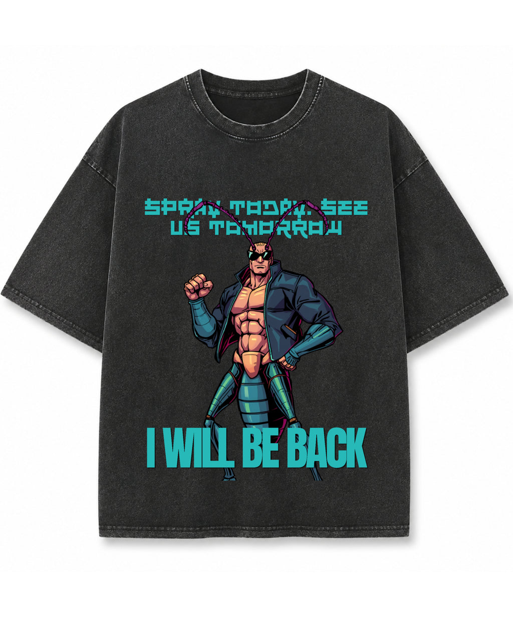 Vintage Fade Wash Oversized T-shirt Front Design