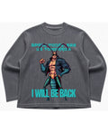Acidwash waffle knit oversized full-sleeve Front Design