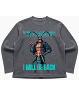 Cockroach Anime - Spray Today, See Us Tomorrow! (Acid wash waffle knit oversized full-sleeve Front Design)