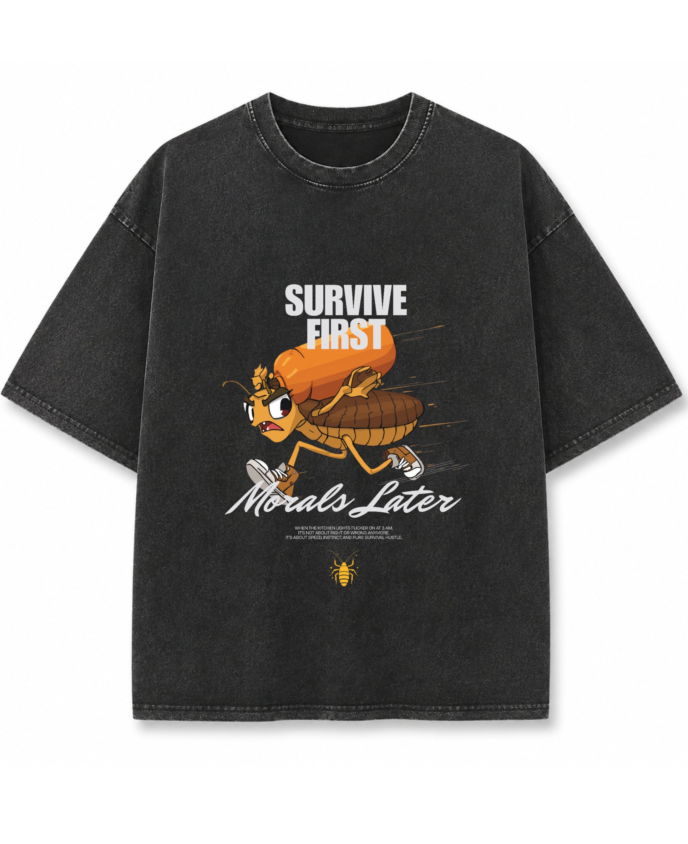 Vintage Fade Wash Oversized T-shirt Front Design
