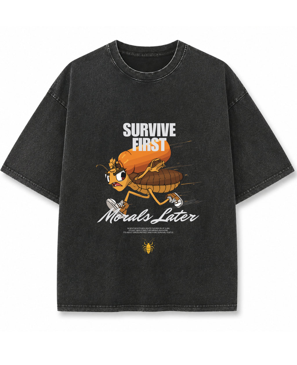 Vintage Fade Wash Oversized T-shirt Front Design