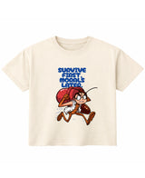 Cockroach Anime - MORALS LATER. (Off White Boxy Fit T-shirt Front Design)