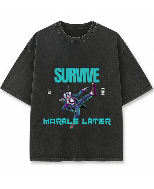 Vintage Fade Wash Oversized T-shirt Front Design