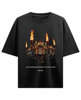 Cockroach Anime - Underground Movement That Actually Works. (Black Oversized T-shirt Front Design)