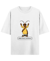 Cockroach Anime - URBAN NAXAL. (White Oversized T-shirt Front Design)