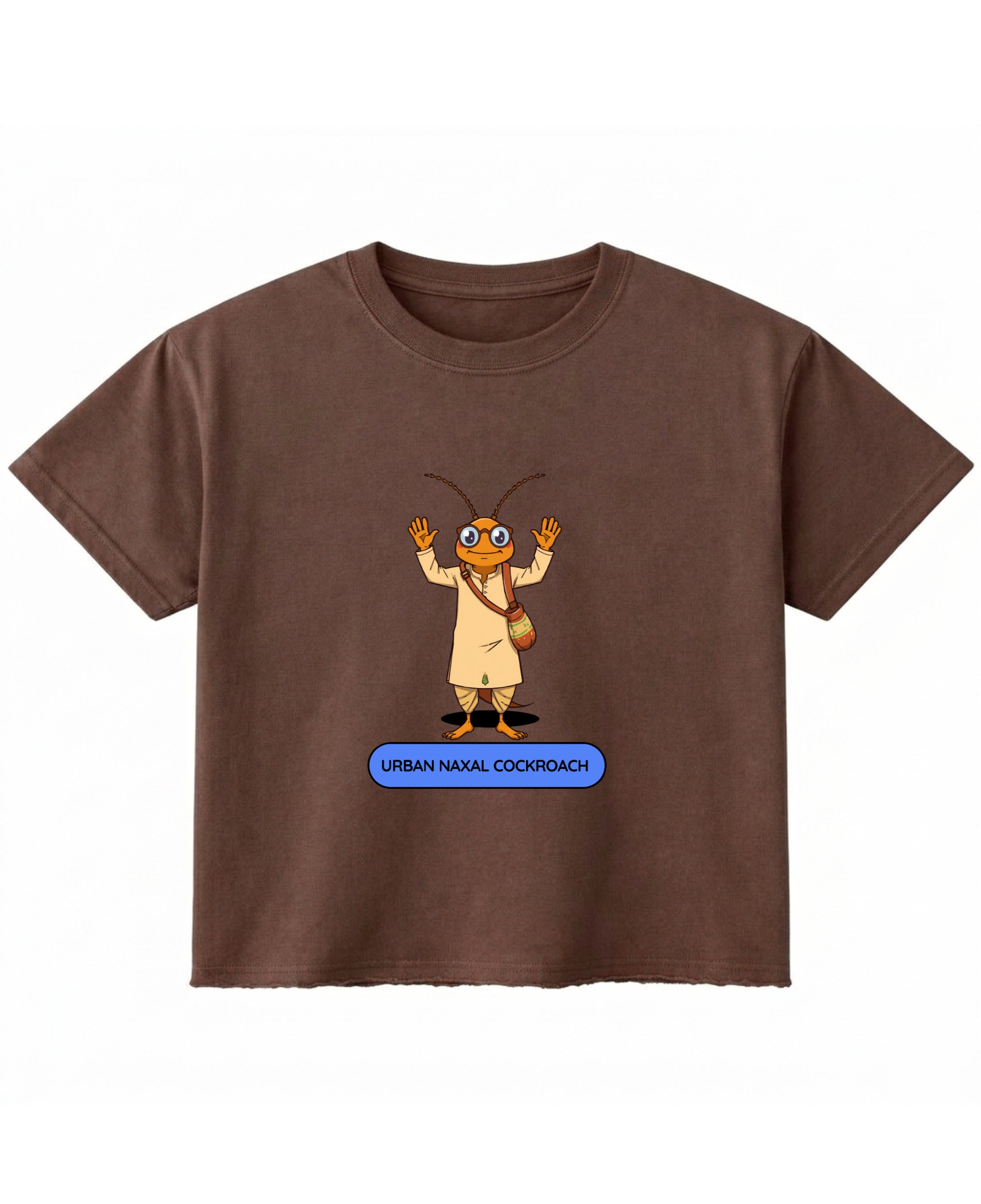 Brown Boxy Fit T-shirt Front Design