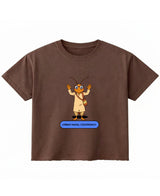 Cockroach Anime - URBAN NAXAL. (Brown Boxy Fit T-shirt Front Design)
