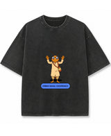 Cockroach Anime - URBAN NAXAL. (Vintage Fade Wash Oversized T-shirt Front Design)