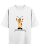 Cockroach Anime - URBAN NAXAL. (White Oversized T-shirt Front Design)