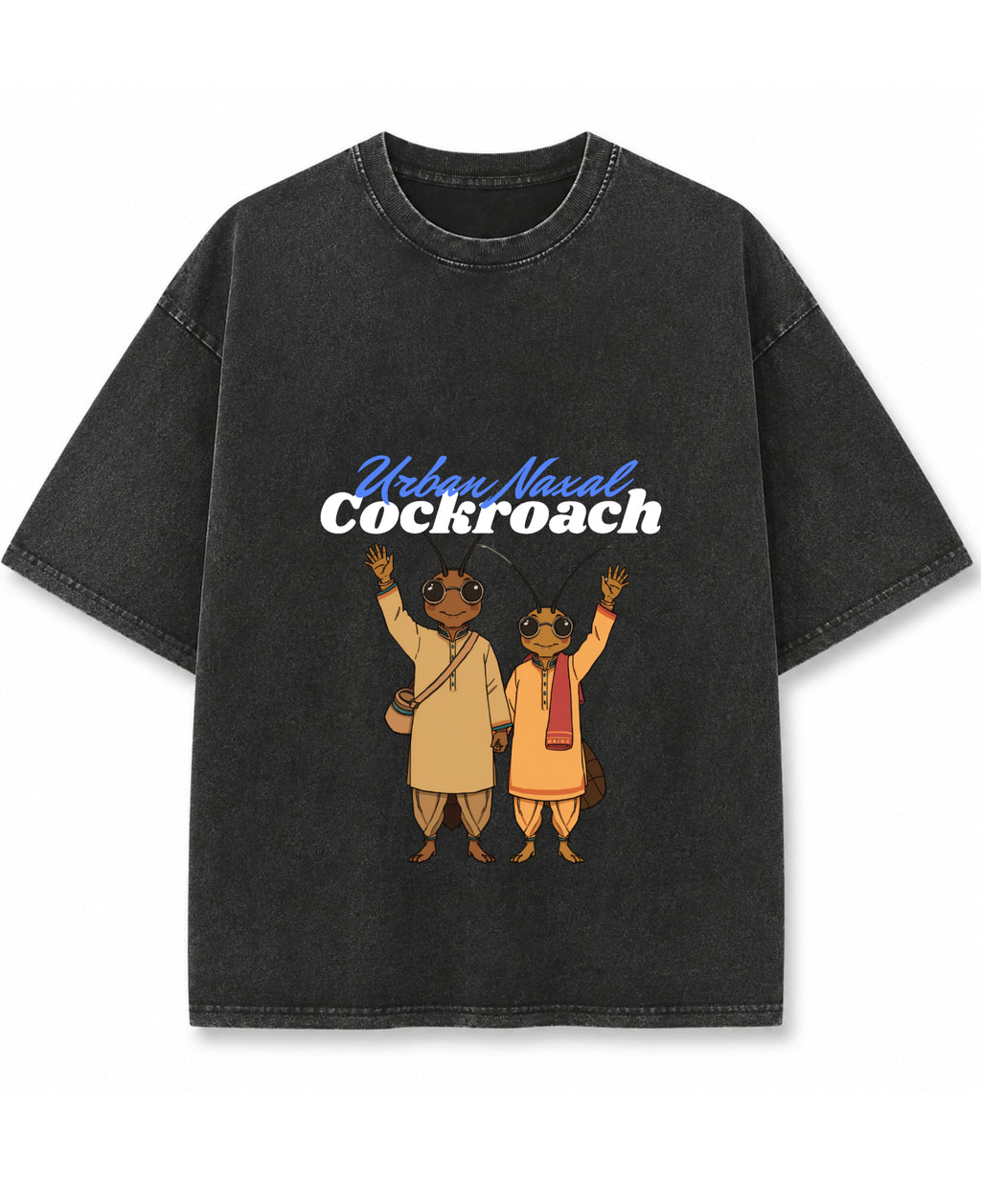 Vintage Fade Wash Oversized T-shirt Front Design