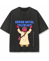 Cockroach Anime - URBAN NAXAL. (Vintage Fade Wash Oversized T-shirt Front Design)
