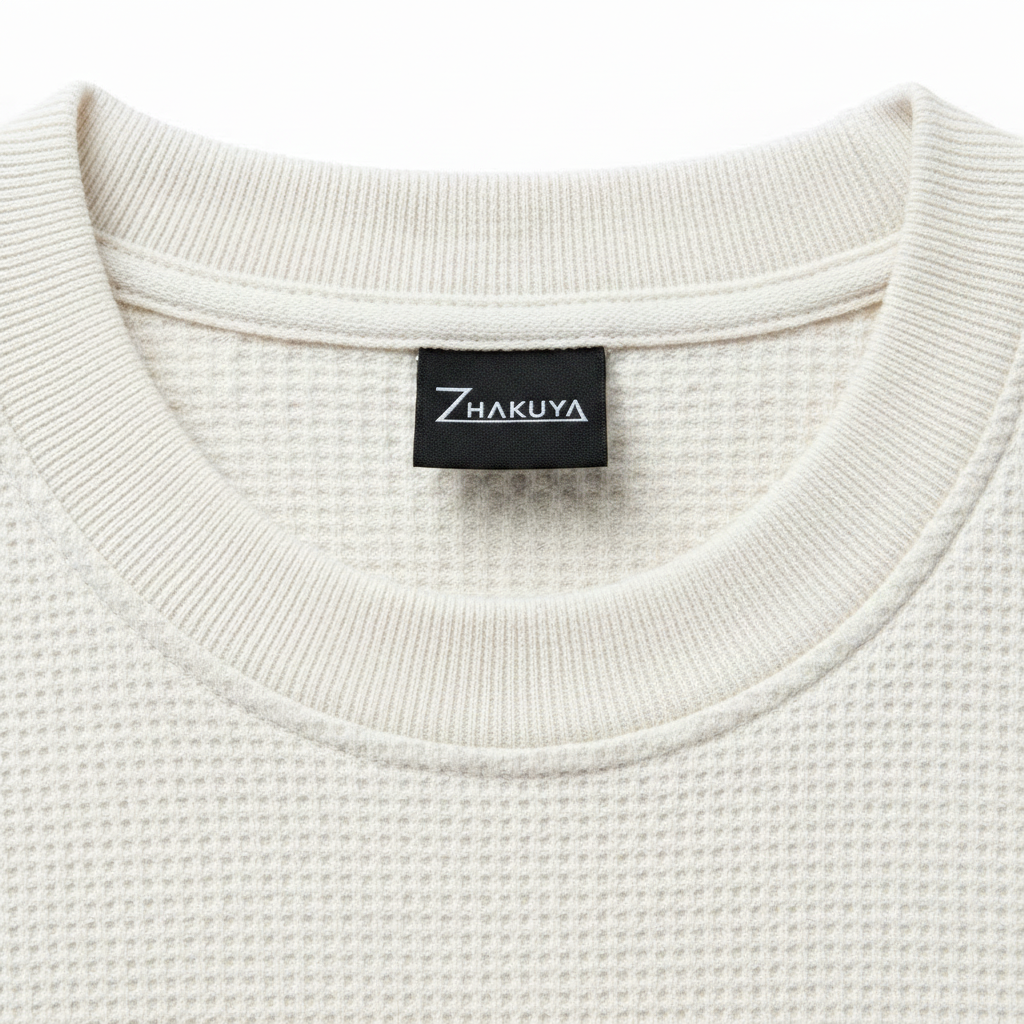 Off-White Waffle Boxy Collar — Zhakuya Dark Label